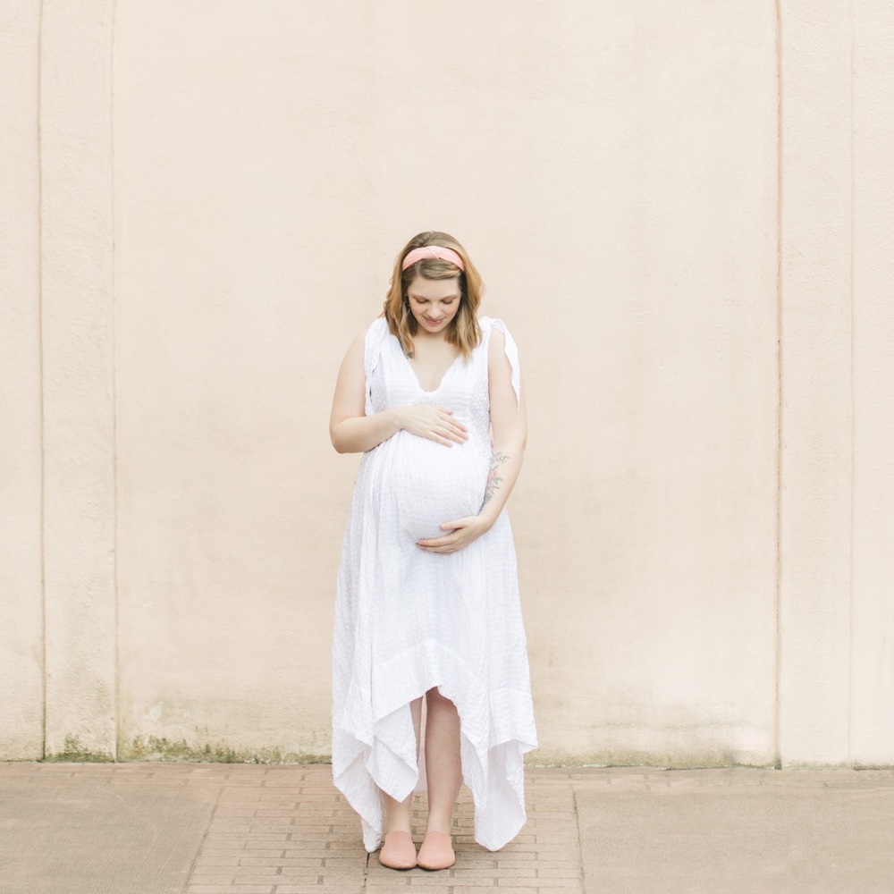 Free People White Flowy Maxi Dress self tie straps